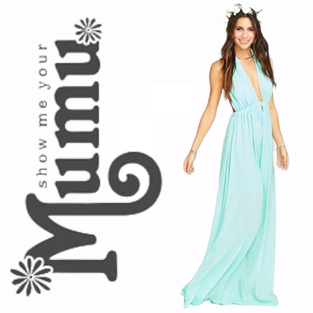 Show Me Your MuMu Luna Halter Dress Sea Green